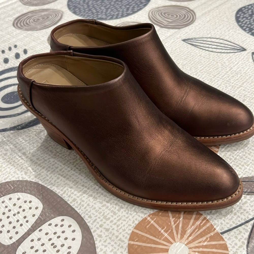 Poppy Barley Bronze Metallic Leather Mule